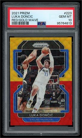 2021 Panini Prizm #233 Luka Doncic Red/Gold Wave PSA 10