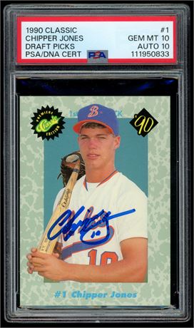 1990 Classic #1 Chipper Jones Draft Picks PSA 10 Auto 10