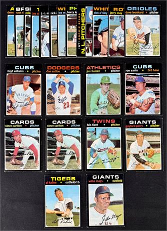 1971 Topps Baseball Lot (22) w/ Mays, Kaline & More VGEX+ AVG