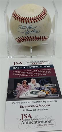 Jim Palmer Autographed Gene Budig Era American League Baseball JSA (New Picture)