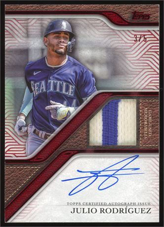 2024 Topps Reverence Julio Rodriguez 3/5 Auto Game Used 2 Color Patch
