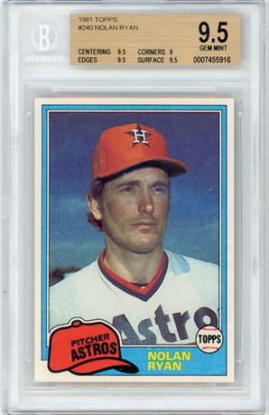 1981 Topps #240 Nolan Ryan BGS 9.5 GEM MINT