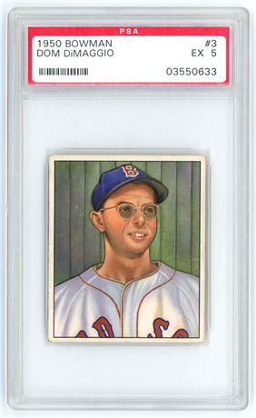 1950 Bowman #3 Dom Dimaggio PSA 5 EX