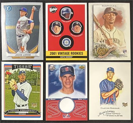 2001-2022 Star RC Lot (6) w/ Ichiro, Mauer, Verlander, Kershaw
