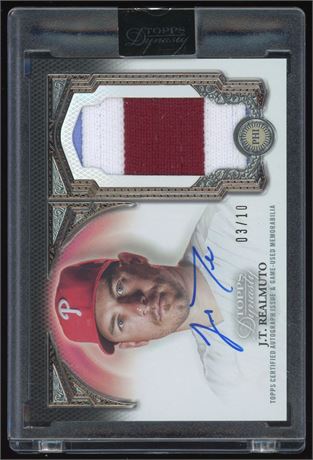 2023 Topps Dynasty J.T. Realmuto 3 Color Patch Auto 3/10