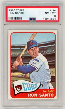 1965 Topps #110 Ron Santo PSA 8 NMMT