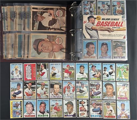 1967 Topps Baseball NEAR Complete Set (608/609) VG AVG w/Box Front/1967 Pinups