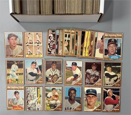 1962 Topps Baseball Near Set (534/598) Many Stars & 60 Hi #'s VGEX AVG (READ)