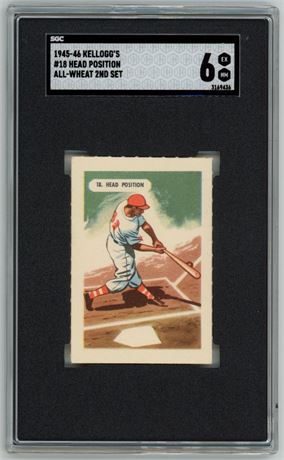 1945 Kellogg's #18 Head Position All-Wheat 2nd Set SGC 6 EXMT Only SGC Example