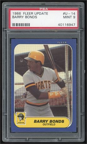 1986 Fleer Update Barry Bonds RC PSA 9 MINT