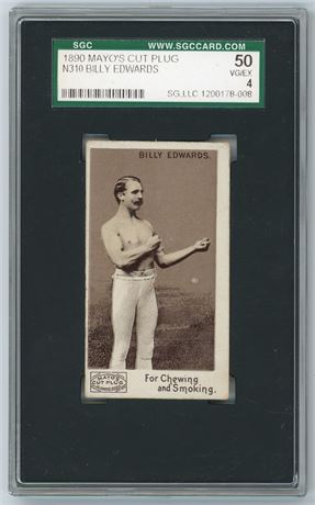 1890 N310 Mayo Cut Plug Boxing Billy Edwards Prizefighters SGC 4 VGEX