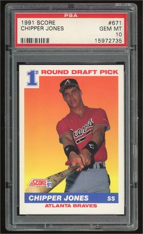 1991 Score #671 Chipper Jones RC PSA 10 GEM MINT
