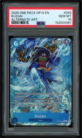 2025 One Piece OP12 EN #043 Kuzan Alternate Art PSA 10 GEM MINT