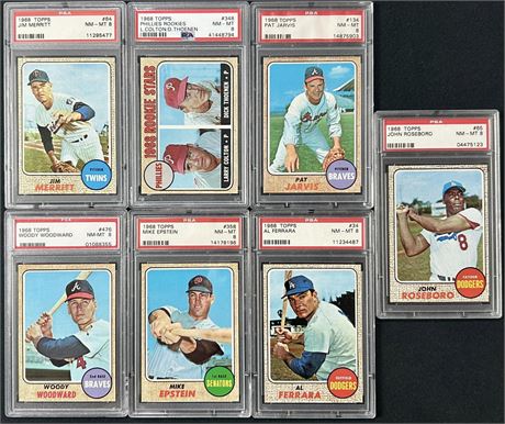 1968 Topps Baseball PSA 8 Graded Lot (7)