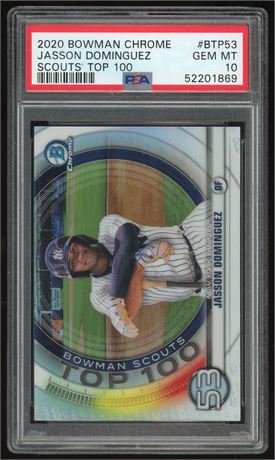 2020 Bowman Chrome Scouts' Top 100 Jasson Dominguez PSA 10 GEM MINT
