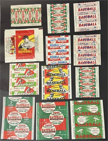 1950's Topps/Bowman Wax Wrapper Lot (10) READ