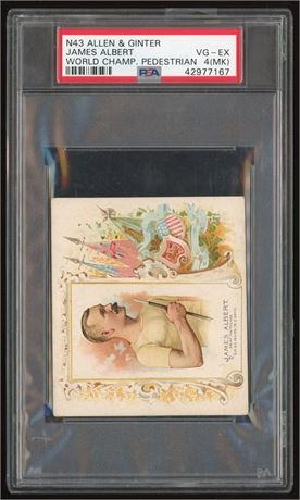 1888 N43 Allen & Ginter James Albert World Champion Pedestrian PSA 4 (MK)