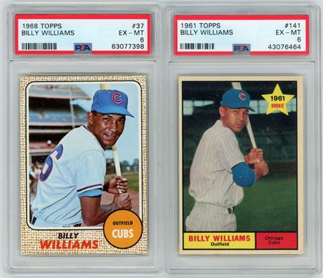 1961-1968 Billy Williams PSA 6 EXMT Graded Lot (2) w/ RC