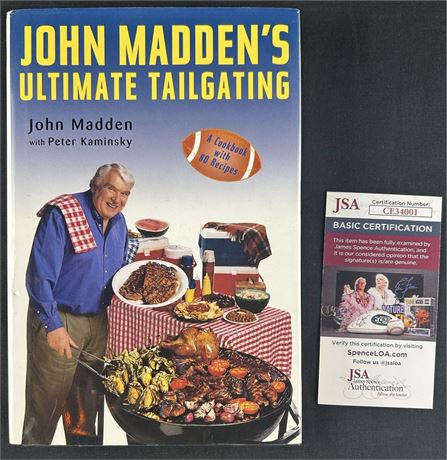 1998 Hard Cover Ultimate Tailgating Book w/ John Madden's Auto JSA Certified
