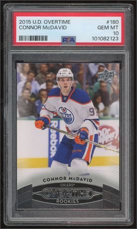 2015 Upper Deck Overtime #180 Connor McDavid RC PSA 10 GEM MINT