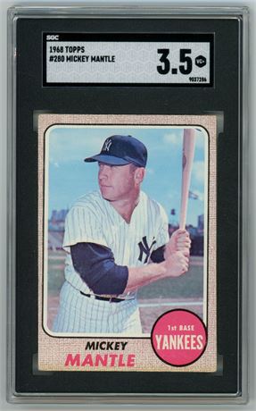1968 Topps #280 Mickey Mantle SGC 3.5 VG+