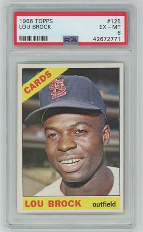 1966 Topps #125 Lou Brock PSA 6 EXMT