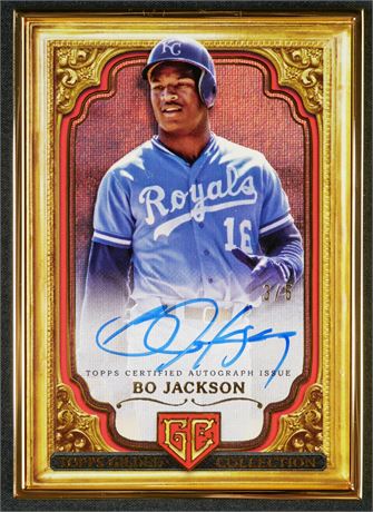 2024 Topps Gilded Gallery Bo Jackson Rose Gold Frame 3/5 On Card Auto