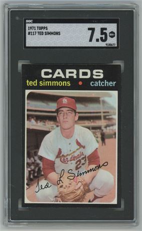 1971 Topps #117 Ted Simmons RC SGC 7.5 NM+