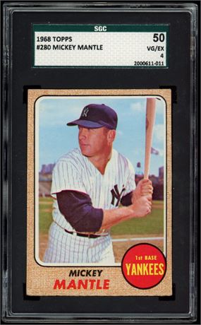 1968 Topps #280 Mickey Mantle SGC 4