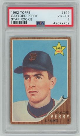 1962 Topps #199 Gaylord Perry RC PSA 4 VGEX