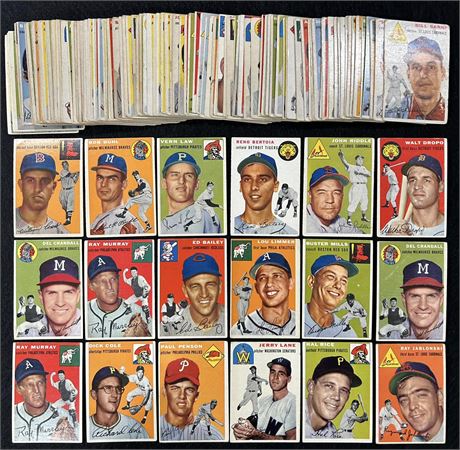 1954 Topps Starter Set (132) Low Grade w/ Cleanest Cards Pictured