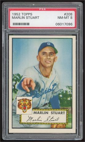 1952 Topps #208 Marlin Stuart RC PSA 8 NMMT Only 11 Higher