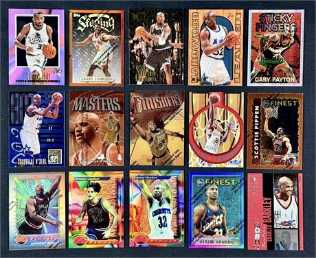 1990s Topps/Upper Deck Basketball Lot (15) w/ HOFs & Refractors