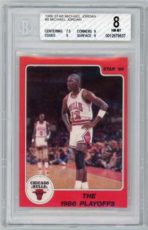 1986 Star #8 Michael Jordan RC The 1986 Playoffs BGS 8 NMMT