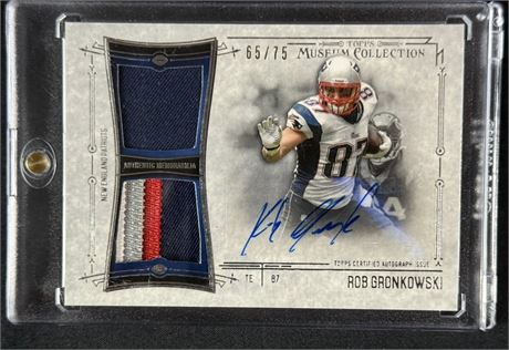 2014 Topps Museum Collection Rob Gronkowski 4 Color Patch Autograph 65/75
