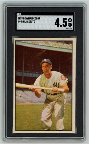 1953 Bowman Color #9 Phil Rizzuto SGC 4.5 VGEX+