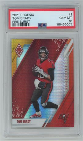 2021 Phoenix #1 Tom Brady Fire Burst PSA 10 GEM MINT