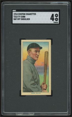 1914 T213 Coupon Ty Cobb Bat Off Shoulder Type 2 SGC 4 VGEX Beauty!
