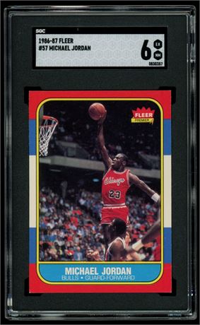1986 Fleer #57 Michael Jordan RC SGC 6 EXMT