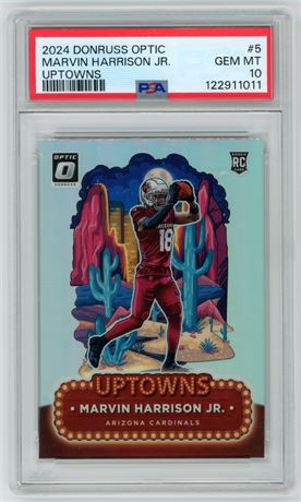 2024 Panini Donruss Optic #5 Marvin Harrison RC Uptowns PSA 10 GEM MINT