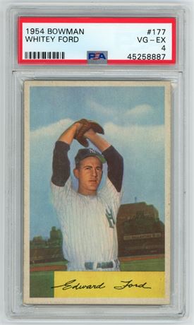 1954 Bowman #177 Whitey Ford PSA 4 VGEX