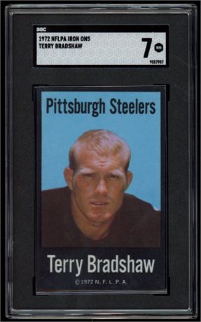 1972 NFLPA Iron-Ons Terry Bradshaw SGC 7 NM