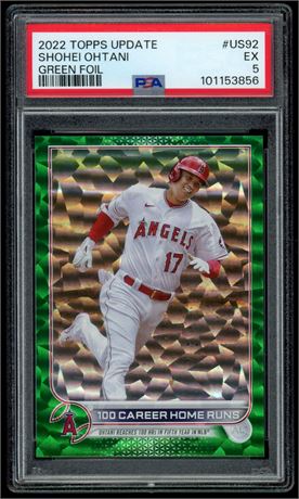 2022 Topps Update Shohei Ohtani Green Foil 87/499 PSA 5 EX