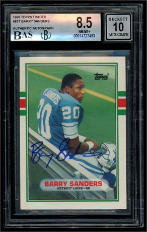 1989 Topps Traded #83T Barry Sanders RC BGS 8.5 Auto 10