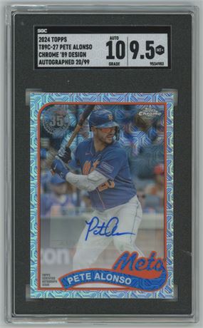 2024 Topps Chrome '89 Design Pete Alonso Autographed 20/99 SGC 9.5 / Auto 10