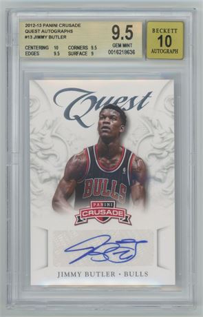 2012-13 Panini Crusade Quest Autos #13 Jimmy Butler RC BGS 9.5 GEM MINT/Auto 10