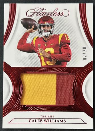 2023 Panini Flawless Collegiate Caleb Williams RC Patch 2/20