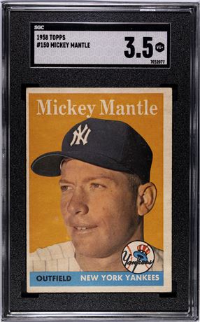 1958 Topps #150 Mickey Mantle SGC 3.5 VG+