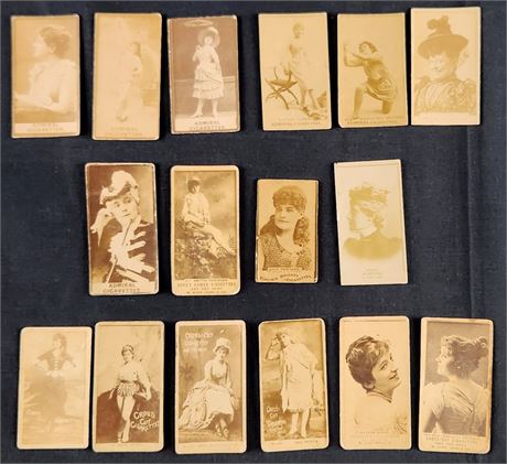 1884 N245 Sweet Caporal Actors & Actresses Raw Lot (16) Low Grade