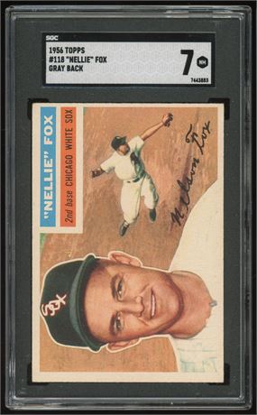 1956 Topps #118 Nellie Fox Gray Back SGC 7 NM